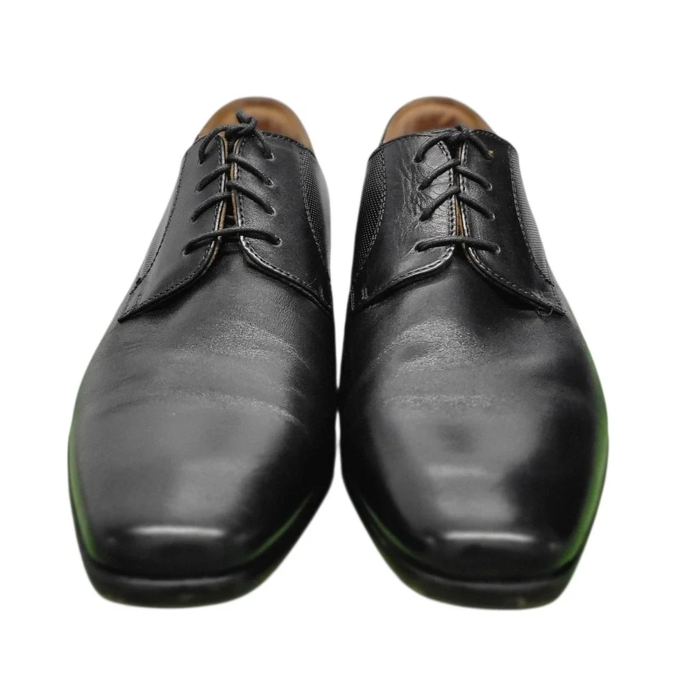 Florsheim Mens‎ Black Leather Lace Up Dress Shoes Business  9.5D (medium) HG9240